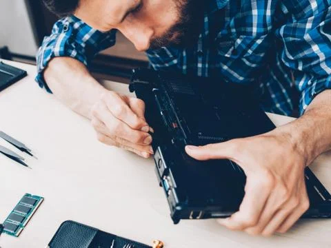 Computer engineering career laptop expertise Stock Photos