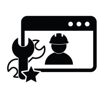 Computer engineering.  Computer repairing,  fix computer, internet icon. Stock Illustration