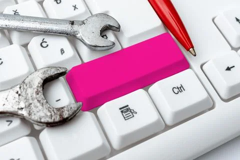 Computer Engineering Concept, Abstract Repairing Broken Keyboard, Safe Website Stock Photos