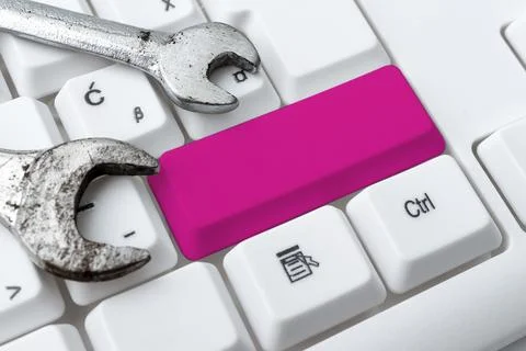 Computer Engineering Concept, Abstract Repairing Broken Keyboard Stock Photos