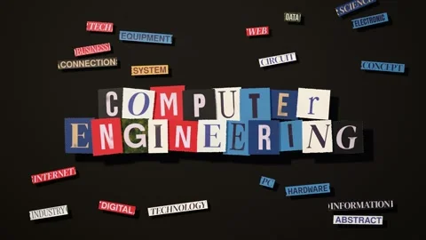 Computer engineering cut paper collage 3D animation seamless loop Stock Footage 348376715
