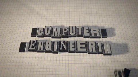 Computer engineering metal letterpress type blocks 3D animation Stock Footage 347718399