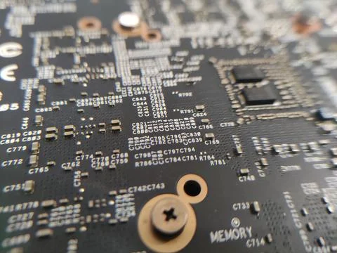 Computer engineering microchip background. Microelectronic high tech wallpape Stock Photos