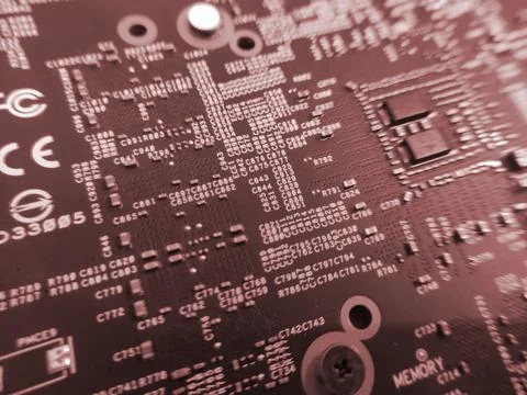 Computer engineering microchip background. Microelectronic high tech wallpape Stock Photos