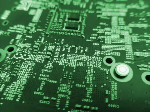 Computer engineering microchip background. Microelectronic high tech wallpape Stock Photos