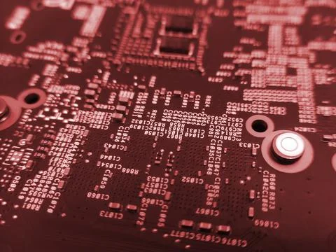 Computer engineering microchip background. Microelectronic high tech wallpape 스톡 사진