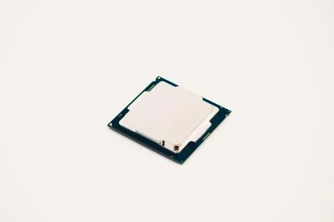 Computer engineering Microprocessor processor isolated on white background. 写真素材