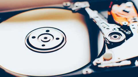 Computer engineering technology open hdd component Stock Photos