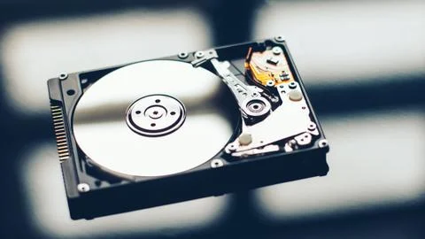 Computer engineering technology open hdd component Stock Photos