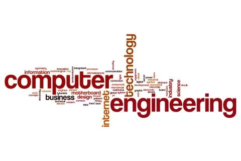 Computer engineering word cloud Stock Illustration