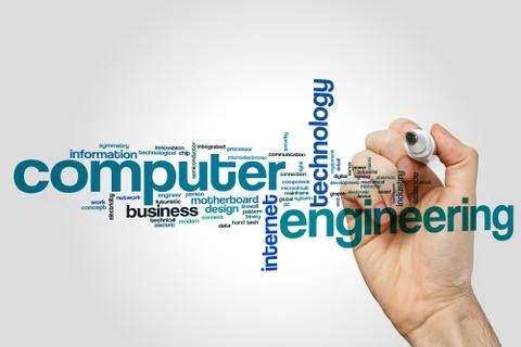 Computer engineering word cloud Stock Illustration