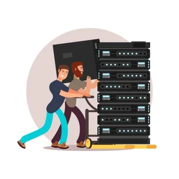 Computer engineers specialists Stock Illustration