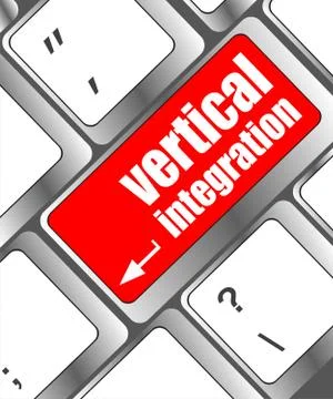 Computer enter keyboard keys with vertical integration words Stock Illustration