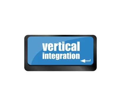Computer enter keyboard keys with vertical integration words Stock Illustration