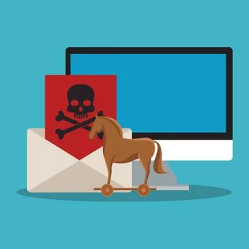 Computer envelope and security system design Stock Illustration