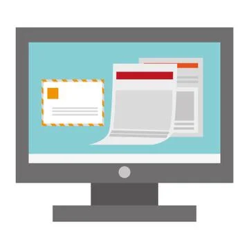Computer envelope documents , vector illustration イラスト素材