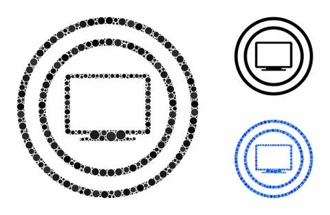 Computer environment Mosaic Icon of Circles Stock Illustration