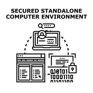 Computer environment securing data and privacy protection 库存插图