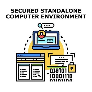 Computer environment securing data and privacy protection Stock-Illustration