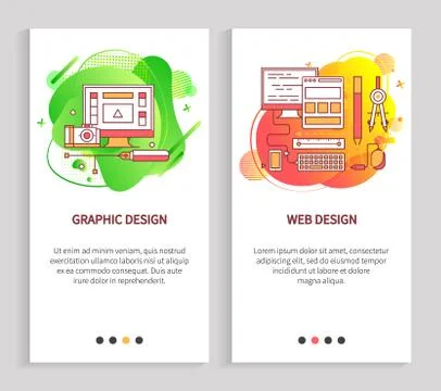 Computer Equipment, Graphic and Web Design Vector Stockillustratie