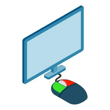 Computer equipment icon, isometric style Stock Illustration