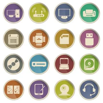 Computer equipment icons Illustrazione stock