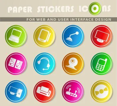 Computer equipment icons Illustrazione stock