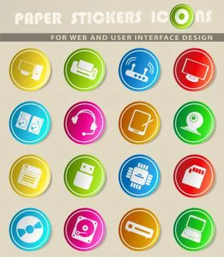 Computer equipment icons Illustrazione stock