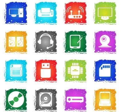 Computer equipment icons Illustrazione stock