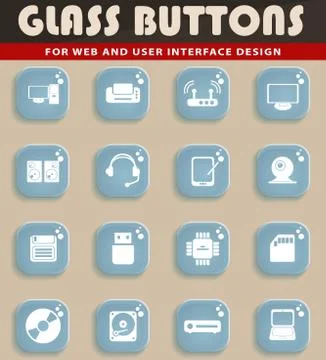 Computer equipment icons Illustrazione stock