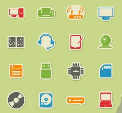 Computer equipment icons Illustrazione stock