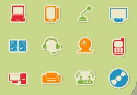 Computer equipment icons Illustrazione stock