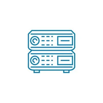 Computer equipment linear icon concept. Computer equipment line vector sign Stock Illustration