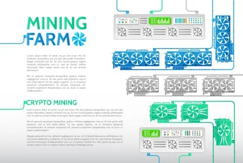 Computer equipment for mining cryptocurrency. Stock Illustration