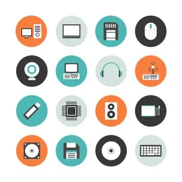 Computer equipment outline icon 스톡 일러스트