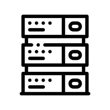 Computer Equipment Server Thin Line Icon Illustrazione stock