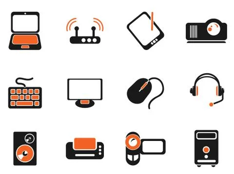 Computer equipment simple vector icons イラスト素材