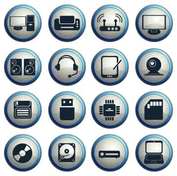 Computer equipment simple vector icons イラスト素材