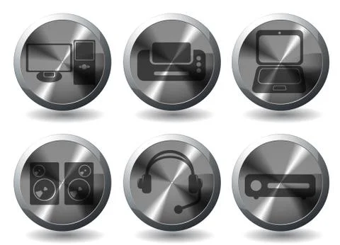 Computer equipment simple vector icons イラスト素材