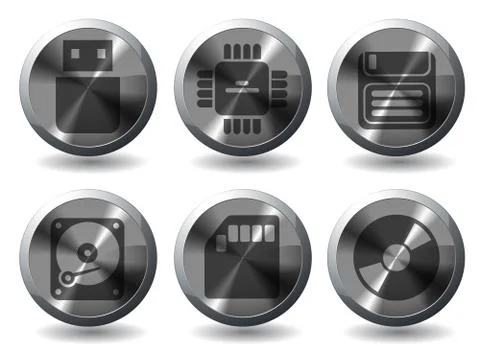 Computer equipment simple vector icons Illustrazione stock