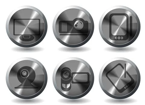 Computer equipment simple vector icons Illustrazione stock