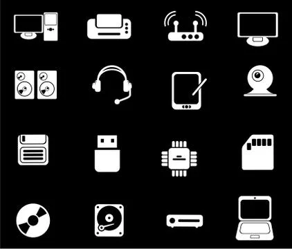 Computer equipment simple vector icons 스톡 일러스트
