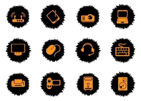 Computer equipment simple vector icons Stock-Illustration