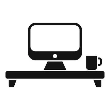 Computer ergonomic workplace icon simple vector. Office sit Stock Illustration