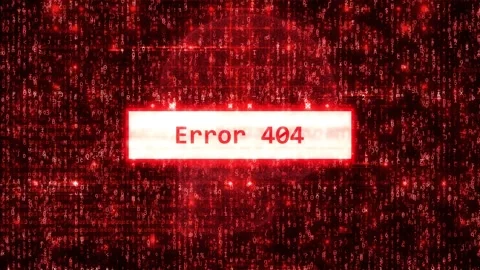 Computer Error 404 Alert on Red Hacking Background Stock Footage 303328102