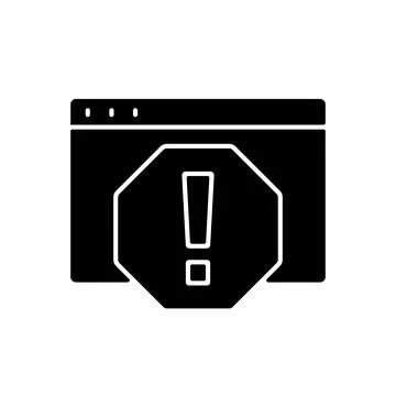 Computer error black glyph icon Stock Illustration