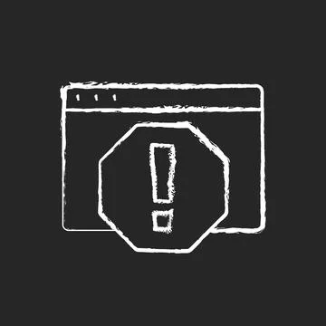 Computer error chalk white icon on black background Stock Illustration