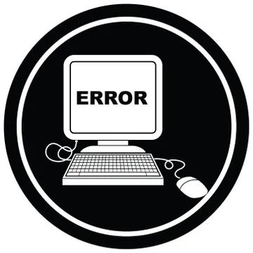 Computer error circular symbol Stock Illustration
