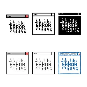 Computer error color icon multistyle vector Illustrazione stock
