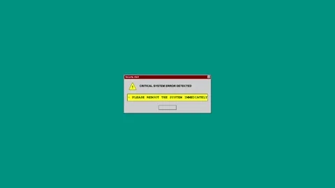 Computer error dialog box on solid green background stock footage Vidéo 346805943